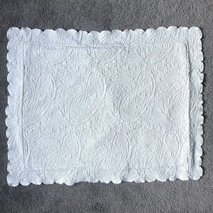 Linens -n- Things Vintage Matelasse Sham STANDARD Ivory Scalloped Cotton Pattern